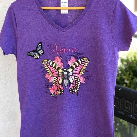 Summer Butterfly Hand designed T-shirt - Picture 3 of 7
